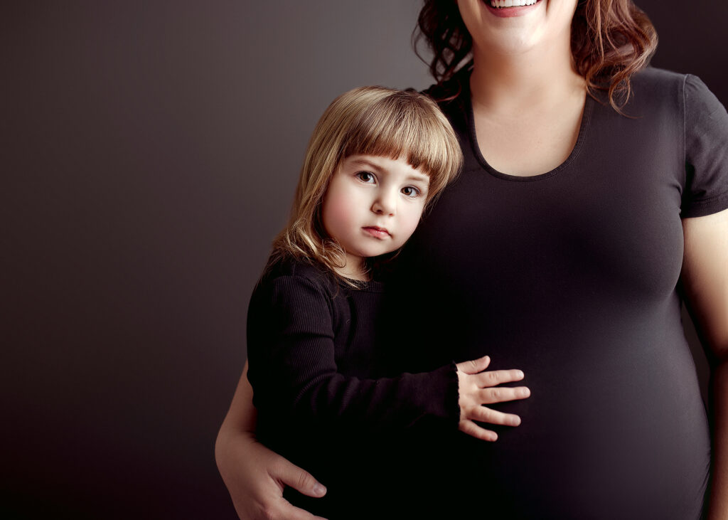 Studio Maternity Portraits
 mom and daughter