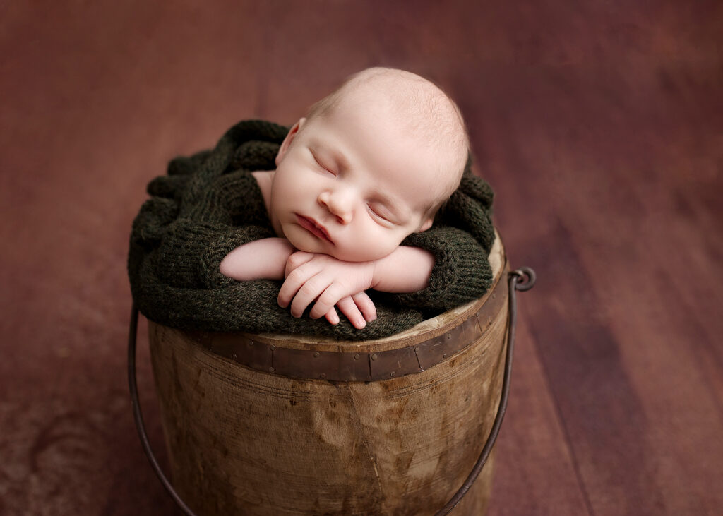 Edmonton Newborn Portraits Newborn posed in studio